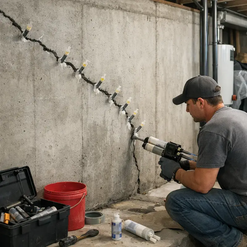 Basement Wall Crack Repair Lebanon